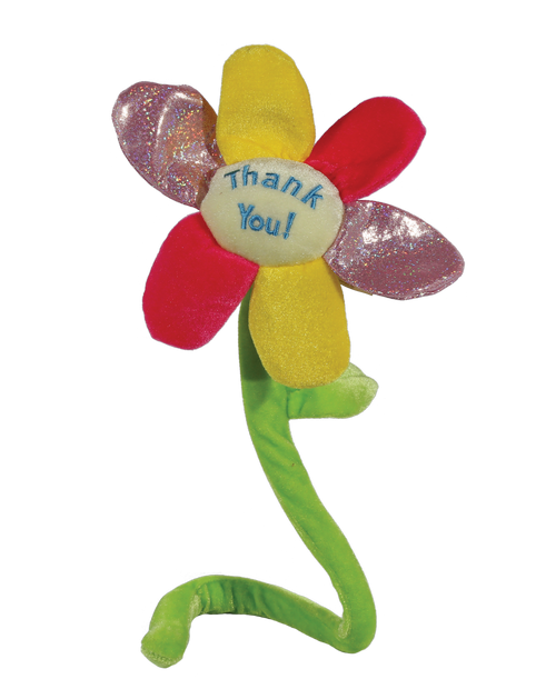A 7.5 inchD 'Thank You' Plush Flower with a 20 inch stem