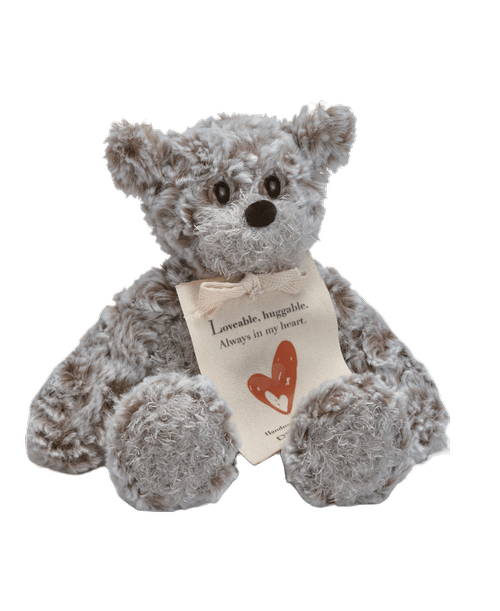 This Giving Bear is not only the furriest sidekick but also the most endearing. Standing 8.5 inch inches tall, this fluffy fellow fits perfectly in a little ones arms. Rest easy knowing this is the best choice to celebrate young children, or friends. Sentiment: Bookmark hangtag: Loveable, huggable. Always in my heart. Care Instructions: Machine Wash