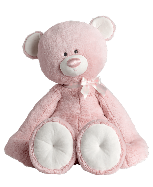 Baby's new, favorite plush toy! This 36 inchH darling Jumbo Teddy - Pink stuffed animal from the Sweet Baby Teddy Jumbo collection offers the best, giant-sized snuggles. Plus, this sweet pink bear will look adorable in the nursery when not being played with. Care Instructions: Machine Wash - Cold, Air Dry