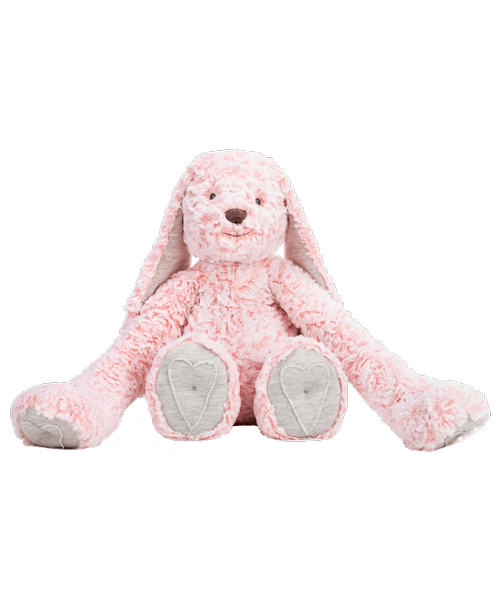 Sometimes we just need a hug… a friend to let us know we're not alone. This 17.5 inchH darling pink bunny is designed to give comforting hugs. With a 5lb. weighted plush and lovable long arms, this bunny friend was designed to ease anxiety and comfort little ones. Whether giving to a new parent or gifting as a little extra something to your precious cutie, this adorable bunny companion will be snuggled with night and day. Sentiment: This very friendly critter gives the greatest heavy hugs to take weight off your shoulders and leave nothing else but love. Care Instructions: Surface Washable