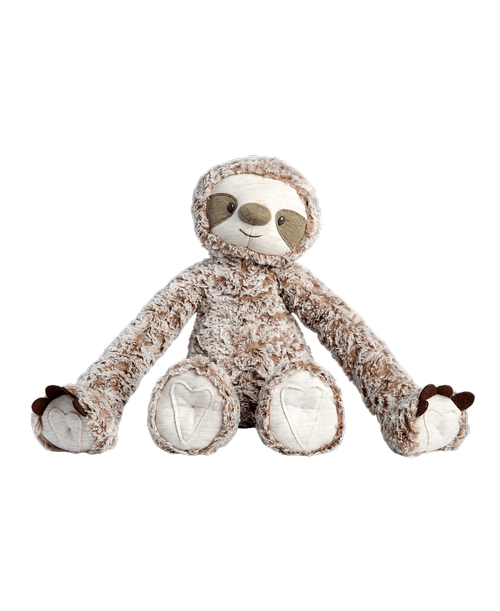 Sometimes we just need a hug; a friend to let us know we're not alone. This snuggly 17.5 inchH sloth is designed to give comforting hugs. With 5 lbs. of weighted plush and long, lovable arms, this sloth friend will ease anxiety and comfort little ones. Whether giving to a new parent or gifting as a little extra something to your precious cutie, this adorable sloth companion will be snuggled night and day. Sentiment: This very friendly critter gives the greatest heavy hugs to take weight off your shoulders and leave nothing but love. Care Instructions: Surface Washable