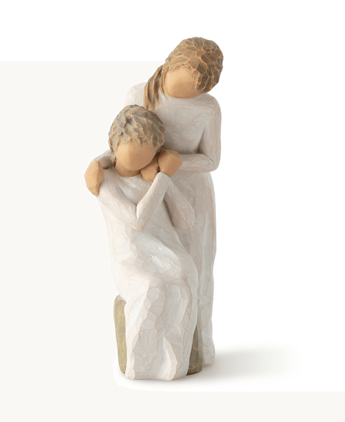 6.75 inchH x 3 inchW x 4.25 inchD Loving My Mother figurine. inchI'm here for you, as you've always been for me. inch Willow Tree® by Susan Lordi inchA gift to celebrate the caring relationships that develop between older parent and adult child. Willow Tree is a reminder of someone we want to keep close, or a memory we want to touch inch