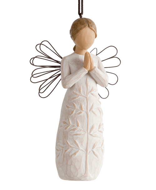 4 inch A Tree, A Prayer Ornament Angel; Willow Tree by Susan Lordi