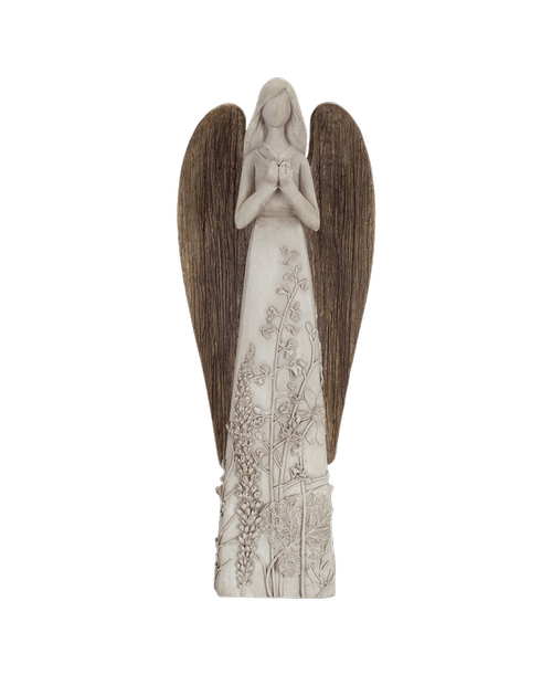 14 inchH Resin Angel holding a butterfly