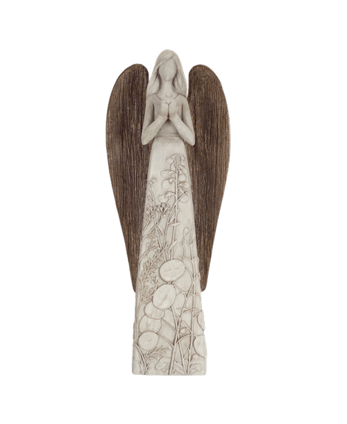 14 inchH Resin Angel holding a bird