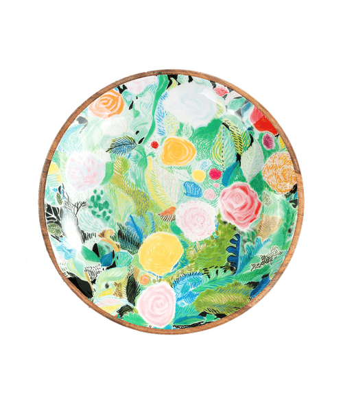 Specially designed by a talented artist, the ArtLifting Large Bowl - Floral Black is a gift that not only gives back to the community, but is a special item that will beautifully decorate any space with a unique, heart-warming story. The 14 inch x 2.5 inch, mango wood bowl can be displayed, used or hung up! A wonderful housewarming, birthday or just because gift. Or treat yourself to a little something special. Created by Alicia Sterling Beach - Utilizing themes of abstraction and symmetry, Alicia creates harmony and balance. Despite chronic pain, Alicia focuses on her desire to bring forth beauty through art. Materials: mango wood
Care Instructions: Wipe with soft cloth, Decorative Use
Hanger Style: keyhole