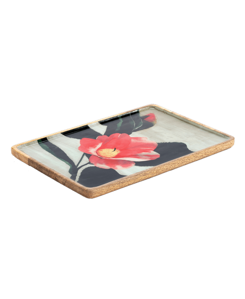 Specially designed by a talented artist, the ArtLifting Medium Tray - Camellia Tsubaki is a gift that not only gives back to the community, but is a special item that will beautifully decorate any space with a unique, heart-warming story. The 13 inchx 9 inch, mango wood tray can be displayed, used or hung up! A wonderful housewarming, birthday or just because gift. Or treat yourself to a little something special. Created by Midori - Born in Japan, Midori has been creating art since childhood. Midori hopes to spread positivity by sharing the nature-inspired peace and calm that her art evokes. Materials: mango wood - Care Instructions: Wipe with soft cloth, Decorative Use - Hanger Style: keyhole
