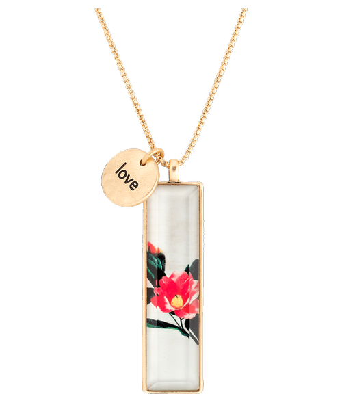 Incorporate inspiration throughout the day with the ArtLifting Necklace - Camellia Tsubaki. Crafted by a talented designer, this adjustable necklace is delicately designed with original artwork and an encouraging charm that reads, inchLove. inch A unique gift for her, or a little sweet something for yourself! Size: .5 inchw x 2 inchlong pendant with 15 inchlong chain (adjustable); Created by
Midori
