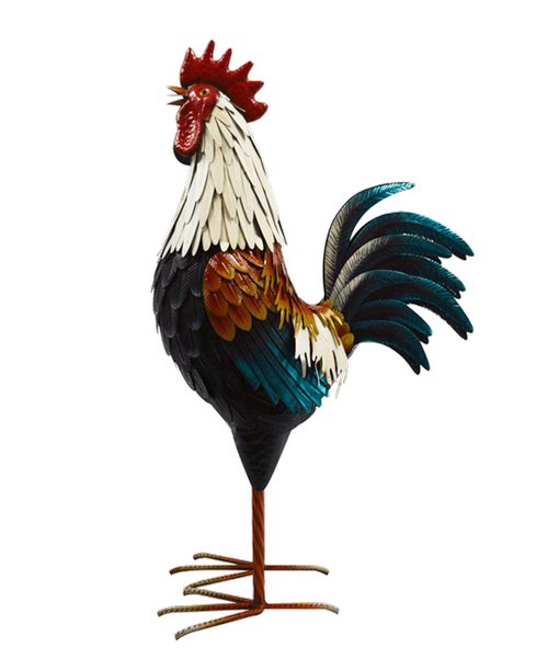 Standing Metal Rooster 36 inchH x 22 inchW 