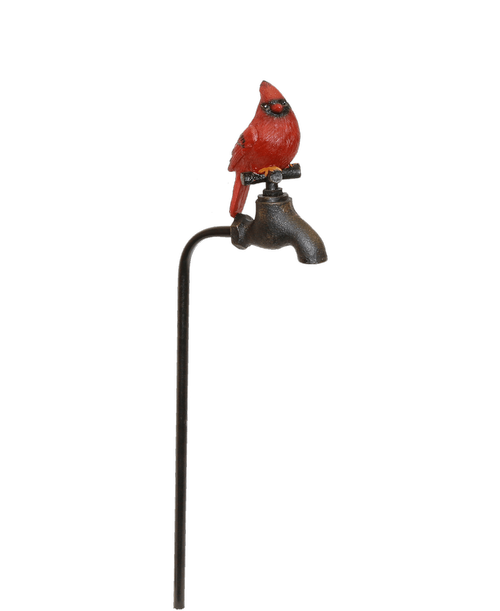 17 inchH poly Cardinal on a spigot pole