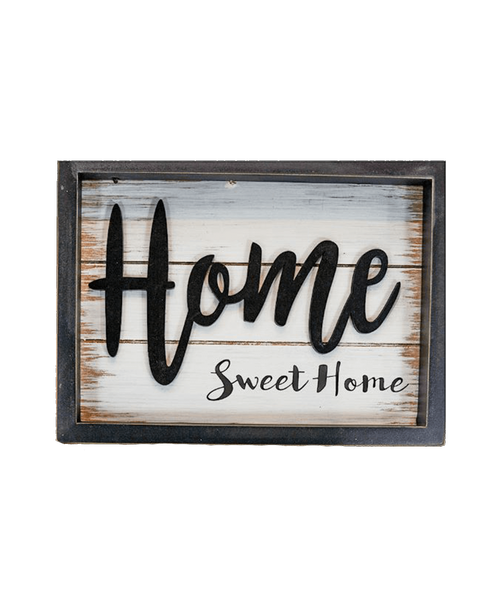 9.5 inch Home Sweet Home Wood Sign with a Black Frame