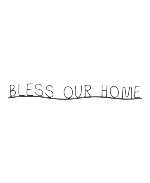 Metal Bless Our Home Sign 20.25 inchH x 2.2 inchW 