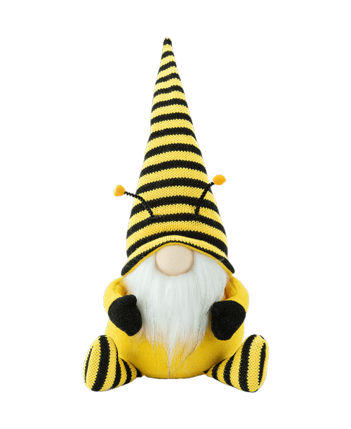 13.5 inchH x 4.75 inchW x 7.25 inchL Plush Bee Gnome