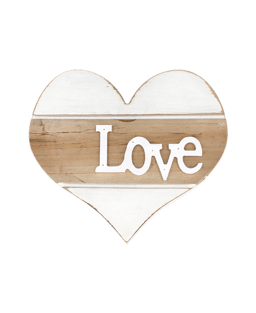 Wood Love Heart Sign - 6 inchL x .5 inchD x 5.25 inchH