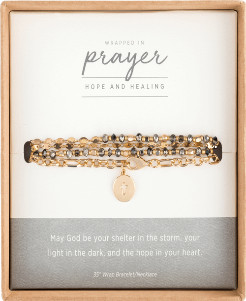 The Necklace/Bracelet -Hope is handcrafted to perfection with a long 35” chain. This 2-in-1 women’s accessory can be worn as either a long necklace or a stylish, stackable bracelet. With a trendy, multi-bead look and a meaningful sentiment that reads, “May God be your shelter in the storm, your light in the dark, and the hope in your heart,” gifting has never been easier. Whether it is for the holidays, birthdays, special occasions or just to say you care, aunts, moms, grandmas, sisters, co-workers and friends will appreciate the thought and meaning behind it.